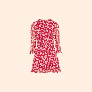 Reformation - Stevie Dress (Oopsie Daisy) Red Floral Mini Dress
